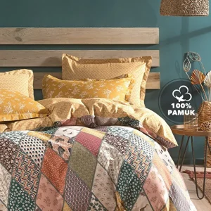Astrid Double Duvet Cover Set - 100% Cotton Patchwork Design