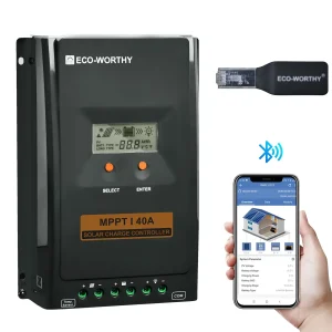 40A MPPT OLED Affichage Régulateur de Charge Solaire Régulateur 12V/24V Autoswitch