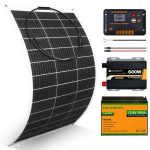 130W 260W 390W 520W 12V 1/2/3/4-panneau Solaire Autonome avec Batterie au Lithium