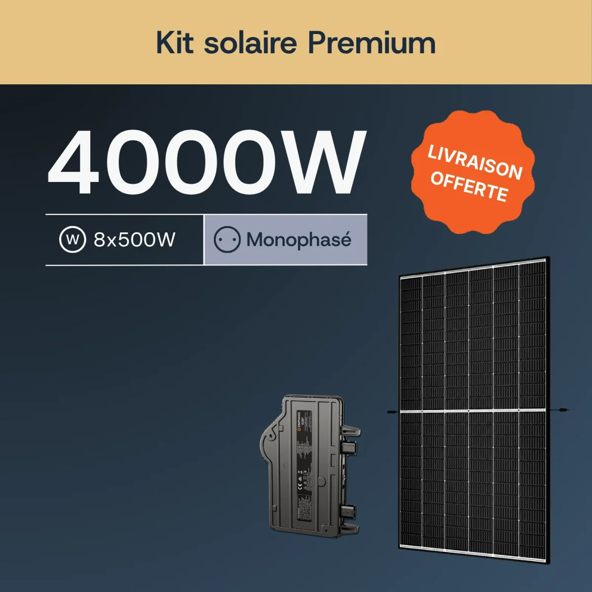 Kit Solaire 4 kWc - Enphase - Monophasé
